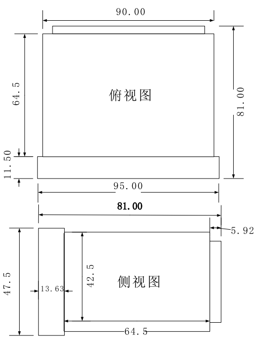 CAZM8显示控制仪外形尺寸图