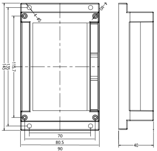 CAZT-R8八通道数字变送器外形尺寸图