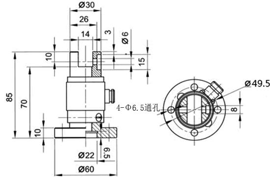 静态扭矩传感器CAZF-T60尺寸图