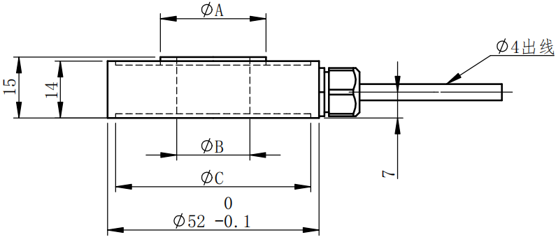 中空型压力传感器CAZF-Y52尺寸图1
