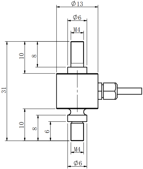 微型拉压力传感器CAZF-LY13尺寸图