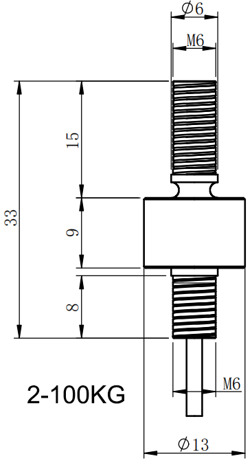 微型拉压力传感器CAZF-LY13B尺寸图1