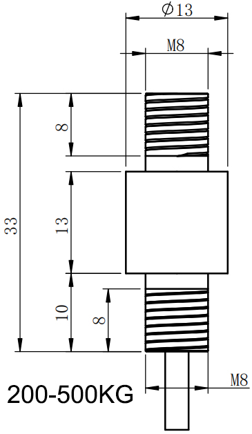 微型拉压力传感器CAZF-LY13B尺寸图2