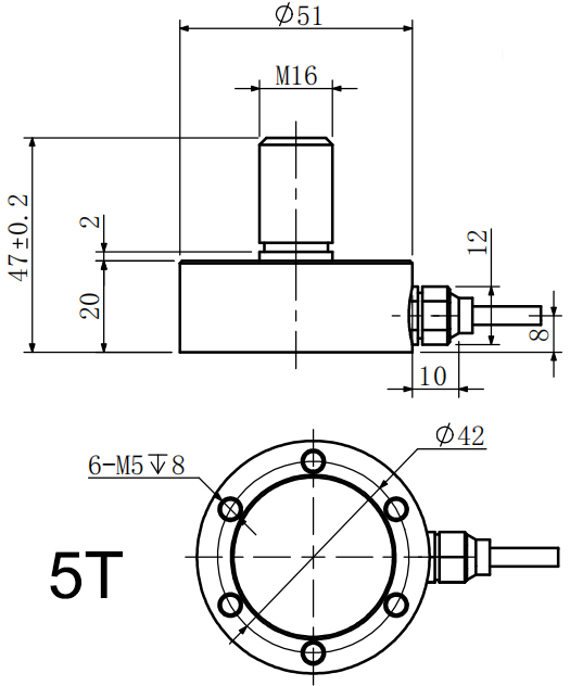 拉压力传感器CAZF-LY51A尺寸图2