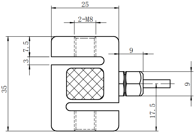 微型拉压力传感器CAZF-LS35尺寸图1