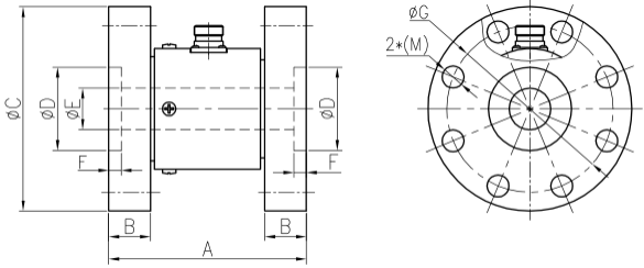 静态扭矩传感器CAZF-T98外形尺寸图