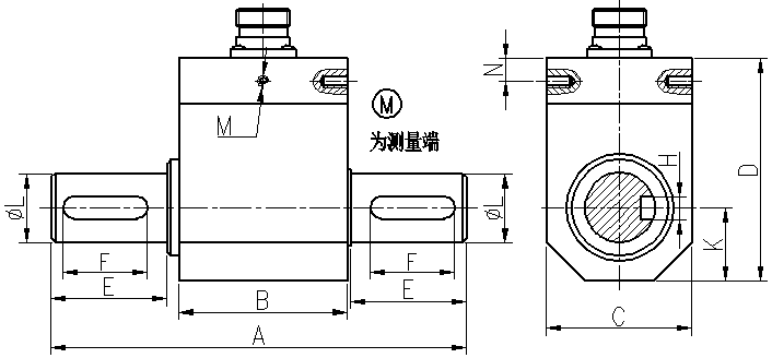 动态扭矩传感器CAZF-TD108外形尺寸图