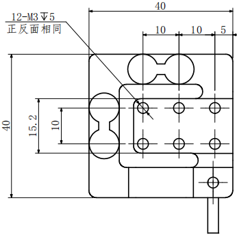 CAZF-3D40三维力传感器外形尺寸图