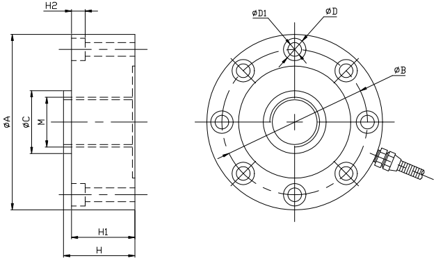 轮辐拉压力传感器CAZF-LY88尺寸图1
